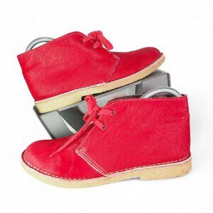MiMao Calf Hair Classic Crepe Sole Chukka Boots 'Red" Women's 7/37
